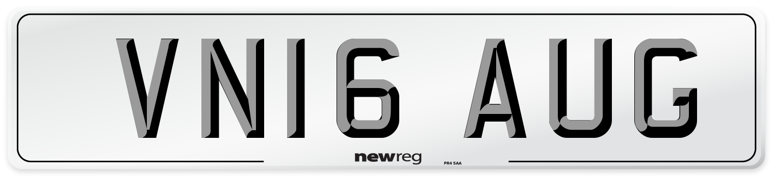 VN16 AUG Number Plate from New Reg